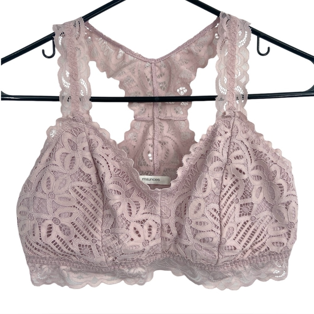 NWT Maurice’s Racerback Lace Bra Pink‎ Small